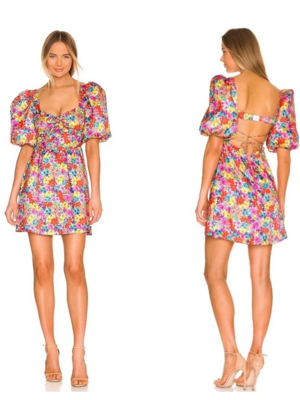 For Love & Lemons |  Merrill Puff Sleeve Mini Dress Size Small NWT
